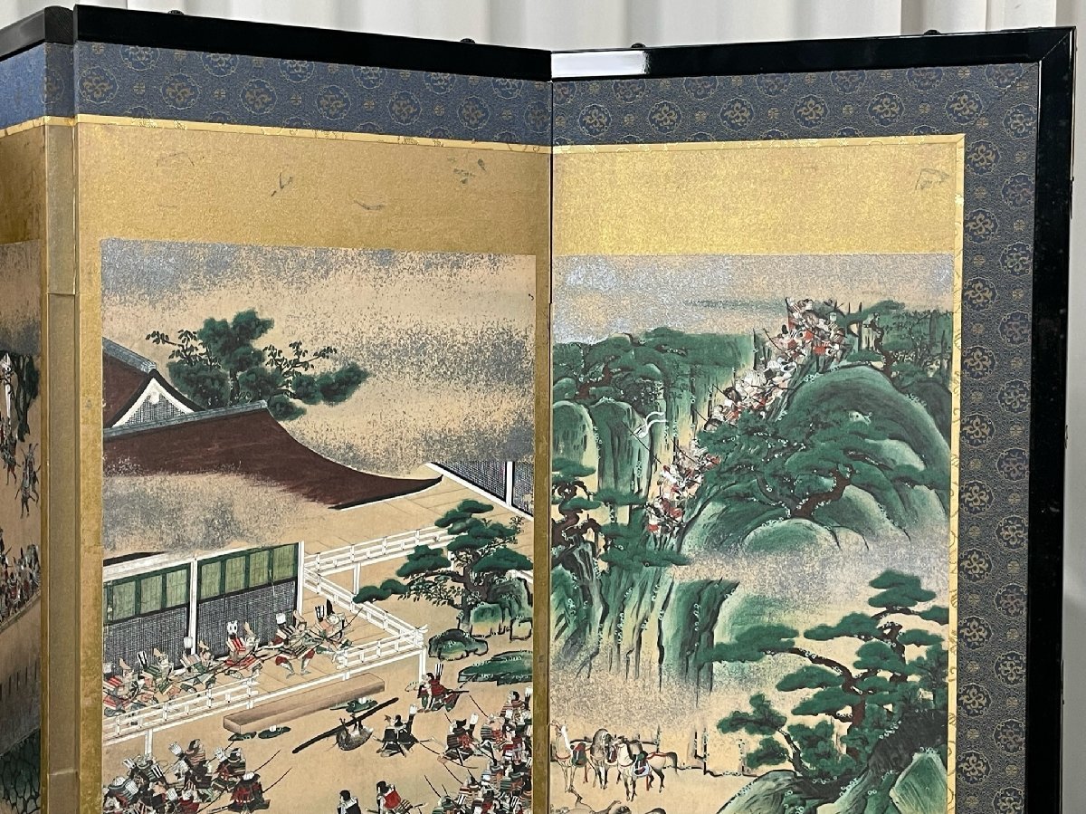 6547 シーボルト生誕200周年記念【源平合戦図屏風】六曲 屏風 買得