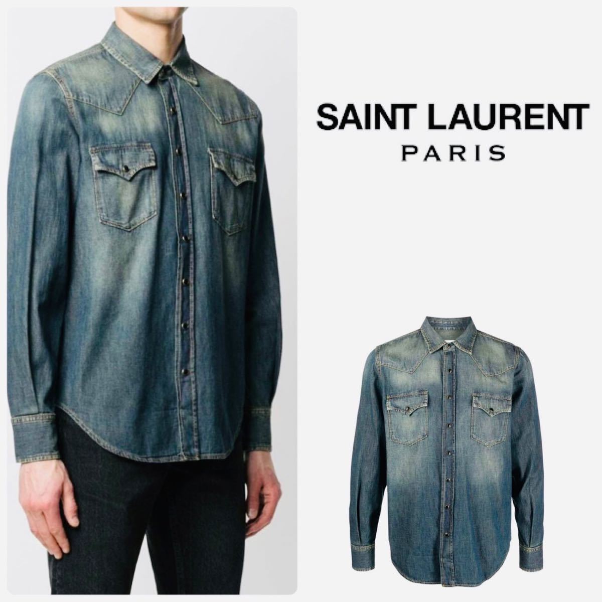 SAINT LAURENT PARIS サンローラン パリ デニム シャツ 正規品 サイズM