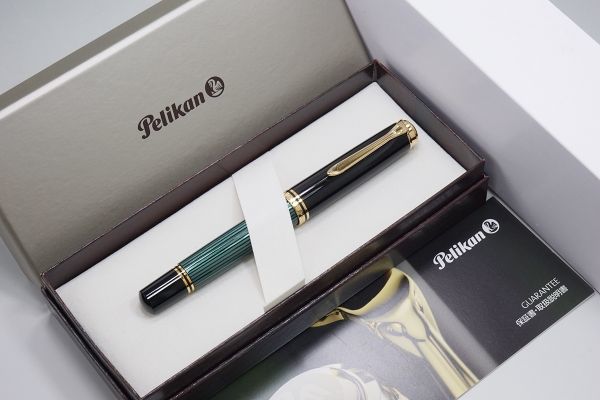 魅了 グリーン M800 【新品】ペリカン 緑縞 本物保証 万年筆