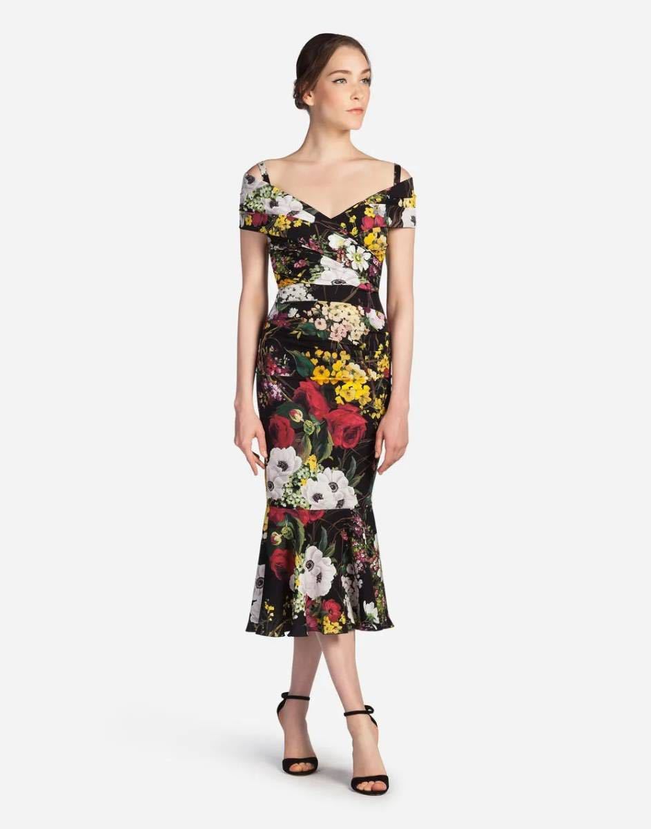新品未使用タグ付き DOLCE&GABBANA ドルガバ 総柄 ドレス タイト