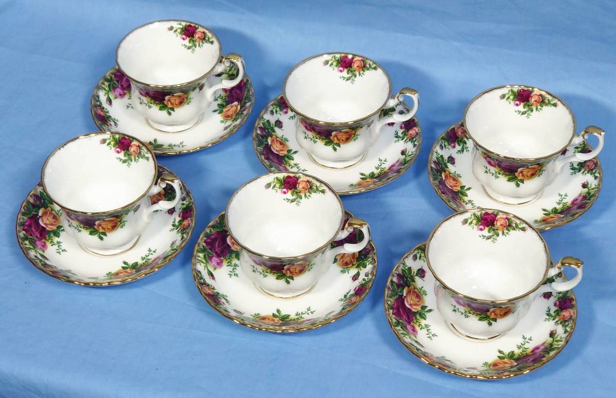 ROYAL ALBERT ロイヤルアルバート Old Country Roses カップ＆ソーサー 6客セット BONE CHINEの画像1