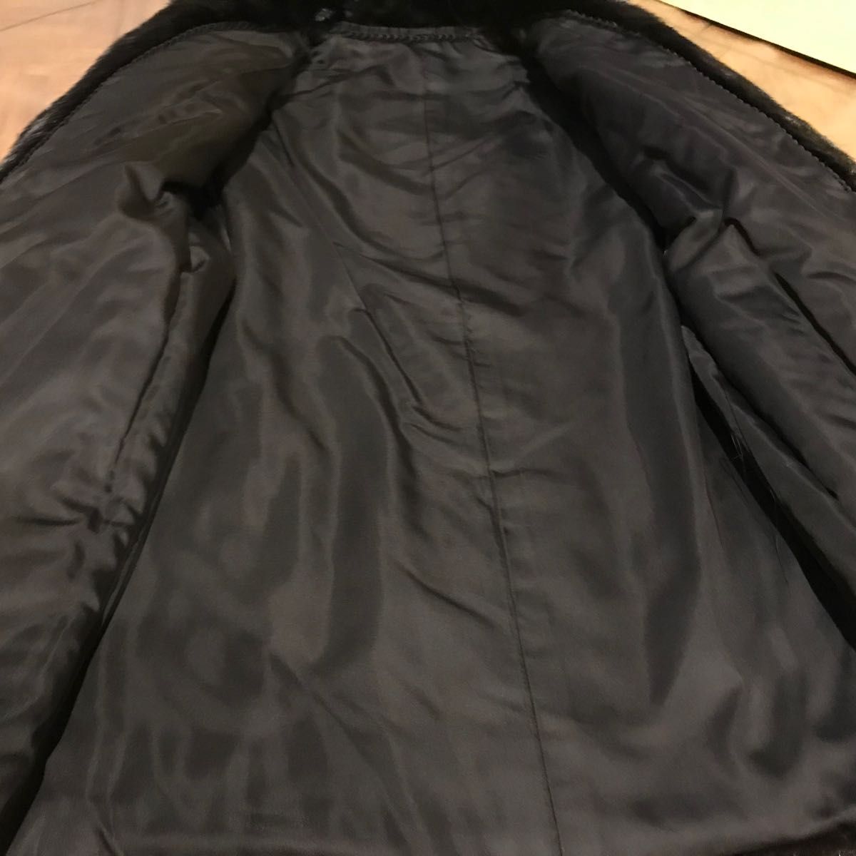 ★ブラックミンクリアルファーコート★本毛皮★高級感★煌びやか★光沢が素敵★black mink★サイズ11★レディース★