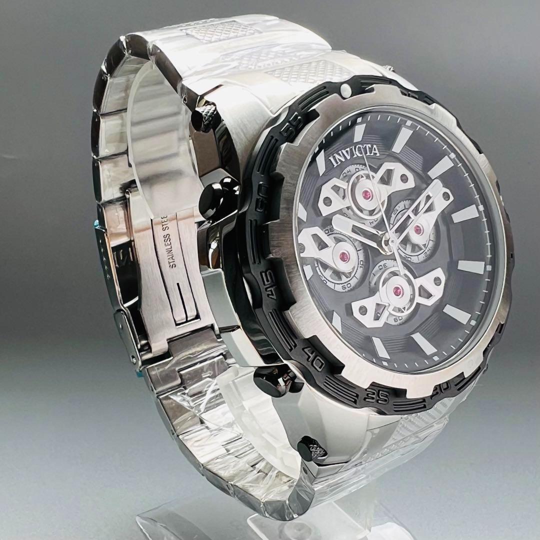 奇抜なデザイン 新品 INVICTA インビクタ Specialty スペシャリティ 腕時計 ブラック シルバー クロノグラフ クォーツ メンズ ブランド 白_画像6