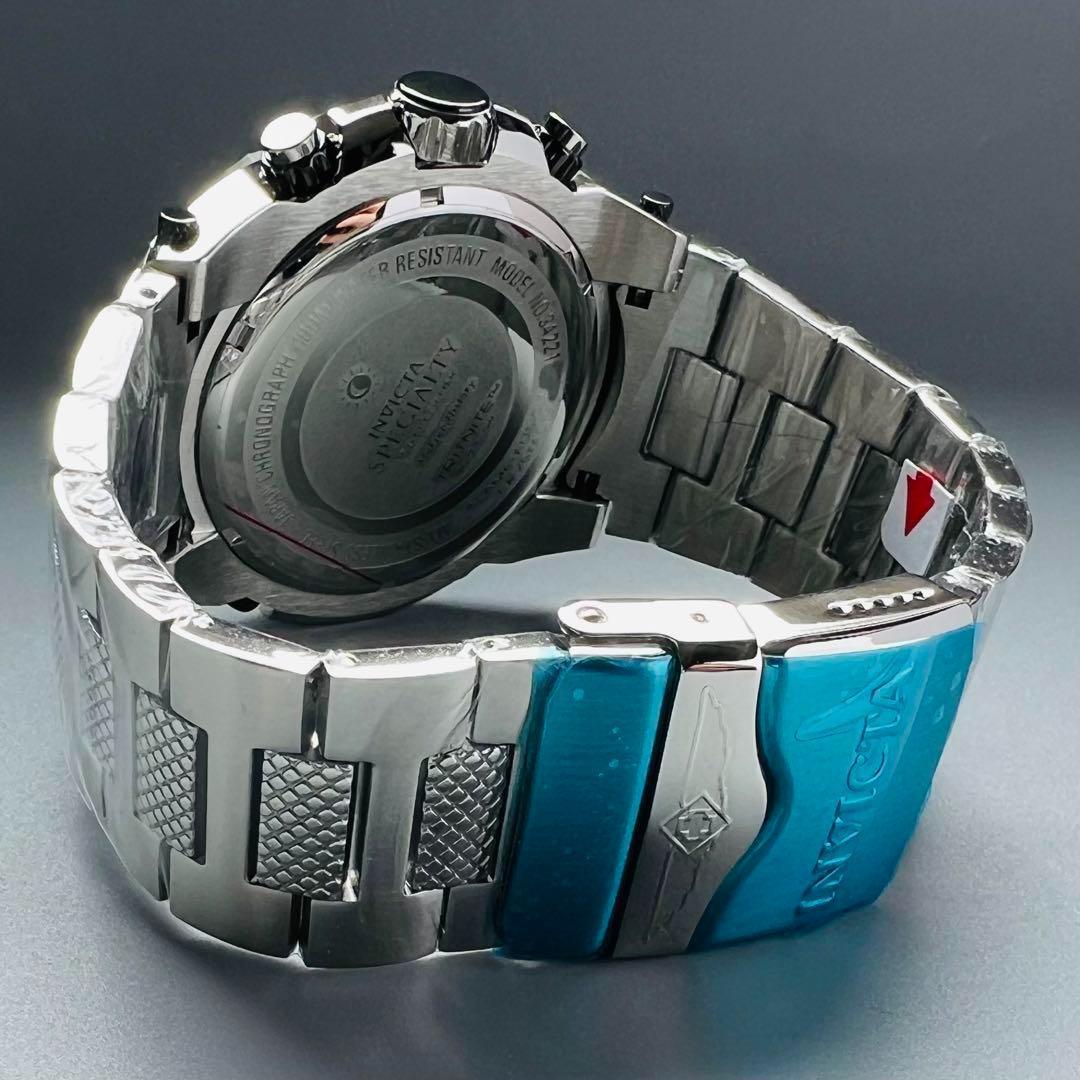 奇抜なデザイン 新品 INVICTA インビクタ Specialty スペシャリティ 腕時計 ブラック シルバー クロノグラフ クォーツ メンズ ブランド 白_画像9