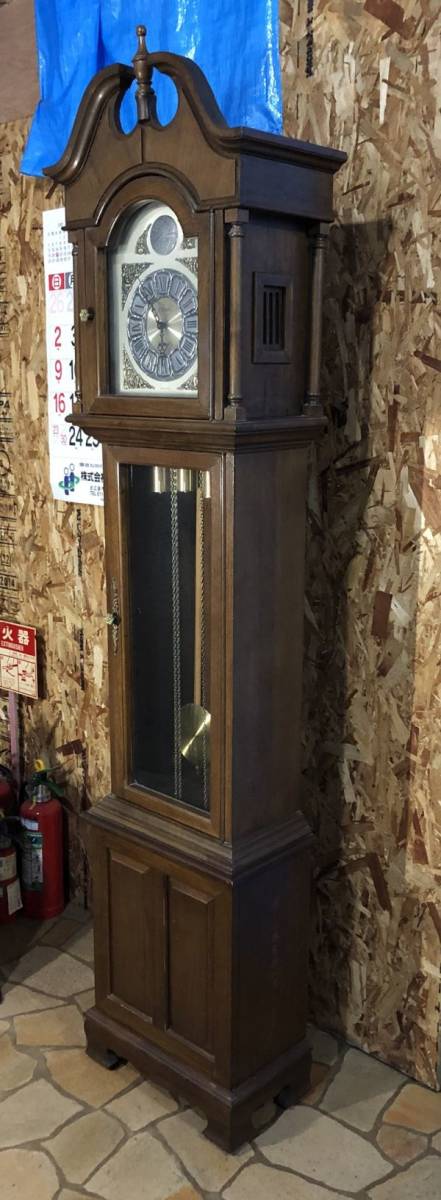 札幌近郊　アンティーク時計 Tempus Fugit 可動品 振り子時計 ホールクロック 柱時計 ドイツ製 古時計 レトロ インテリア