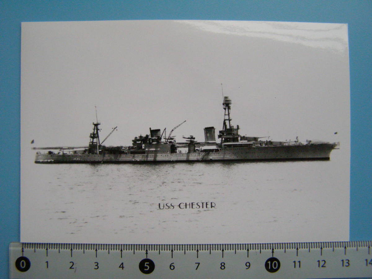 (J48)314 写真 古写真 船舶 米国 海軍 軍艦 Chester チェスター アメリカ アメリカ海軍_画像1