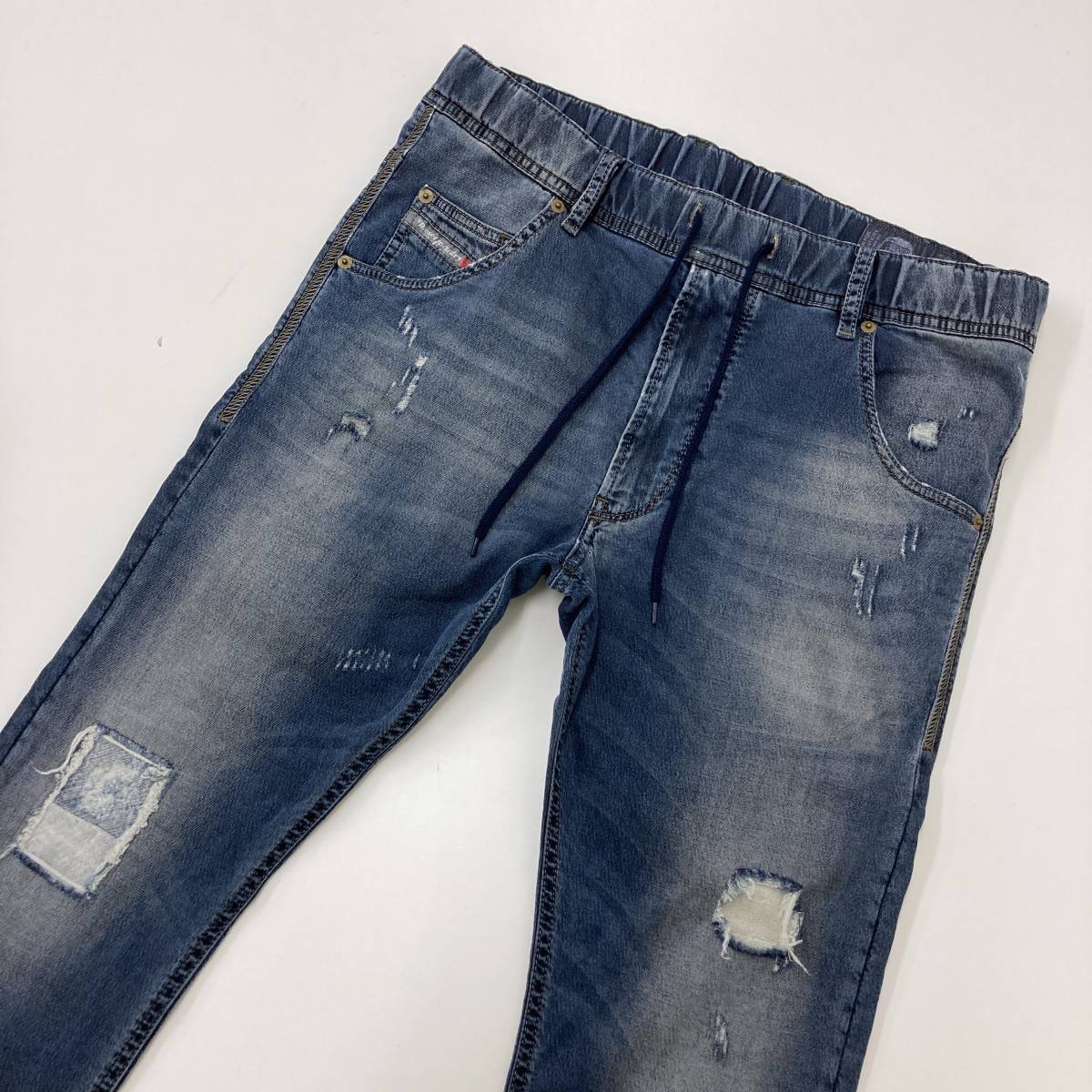 DIESEL Jogg Jeans KROOLEY-NE ダメージ加工 ジョグジーンズ メンズ W30 ディーゼル ジョガーパンツ スウェットデニムパンツ 3030029_画像3