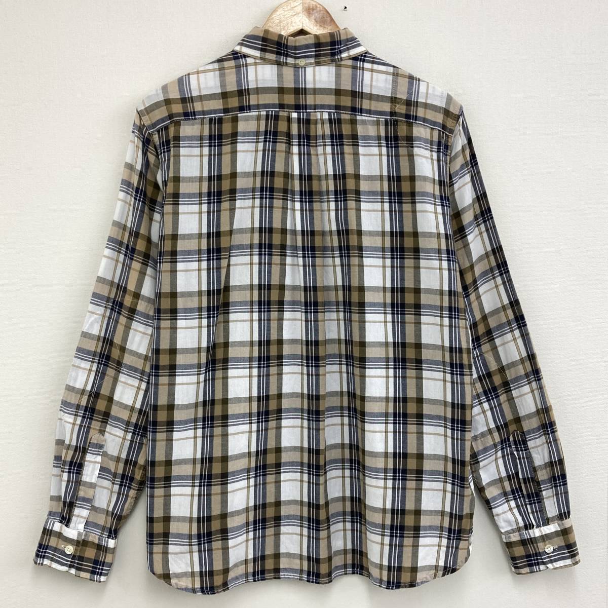 woolrich woolen mills USA製 エルボーパッチ チェック 長袖シャツ Mサイズ ウールリッチウーレンミルズ ネペンテス 2120194_画像2