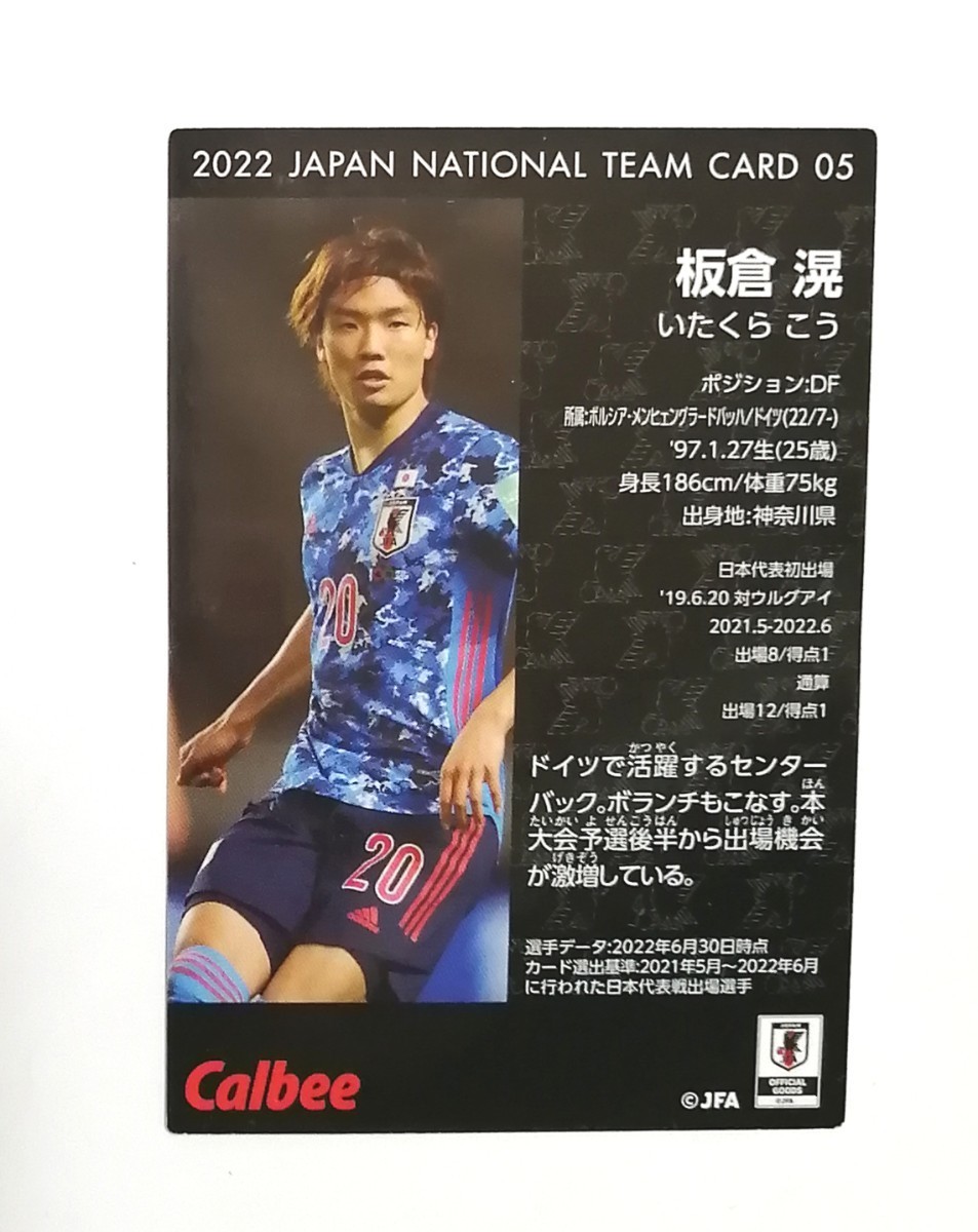 板倉 滉(05)/サッカー日本代表チームチップスカード/2022 板倉 滉(05)/サッカー日本代表チームチップスカード/2022