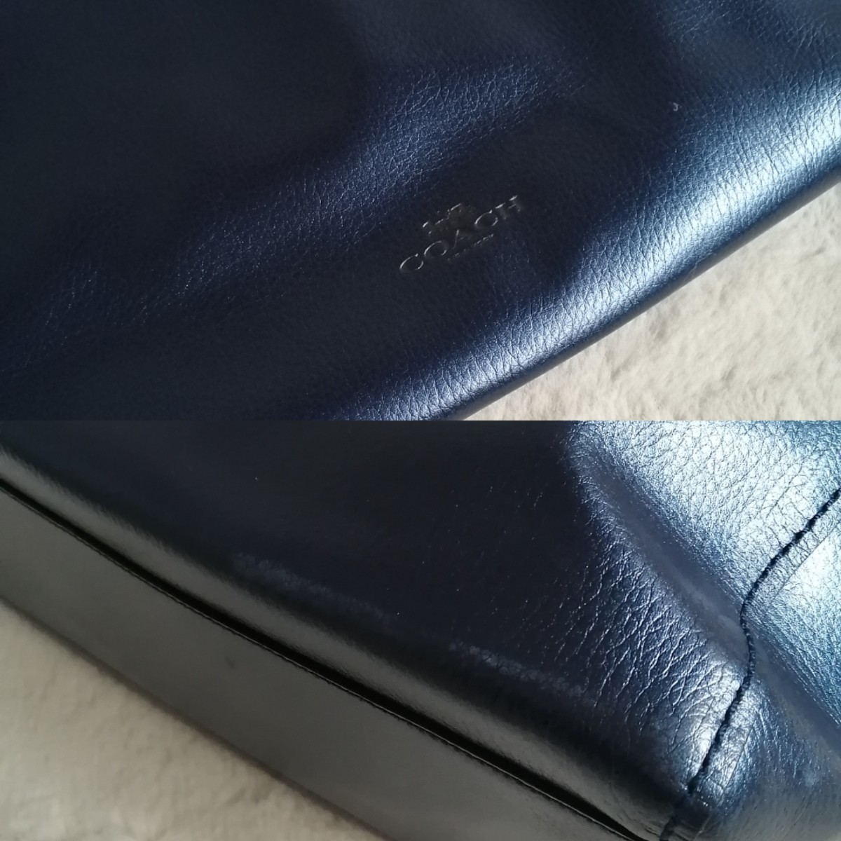 希少カラー】COACH コーチ トートバッグ ダービー メタリックブルー
