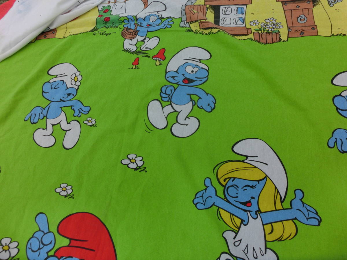  Vintage Smurf Flat простыня большой рисунок 