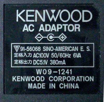 KENWOOD W09-1241 DC5V380mA ■yh1701-01_画像2