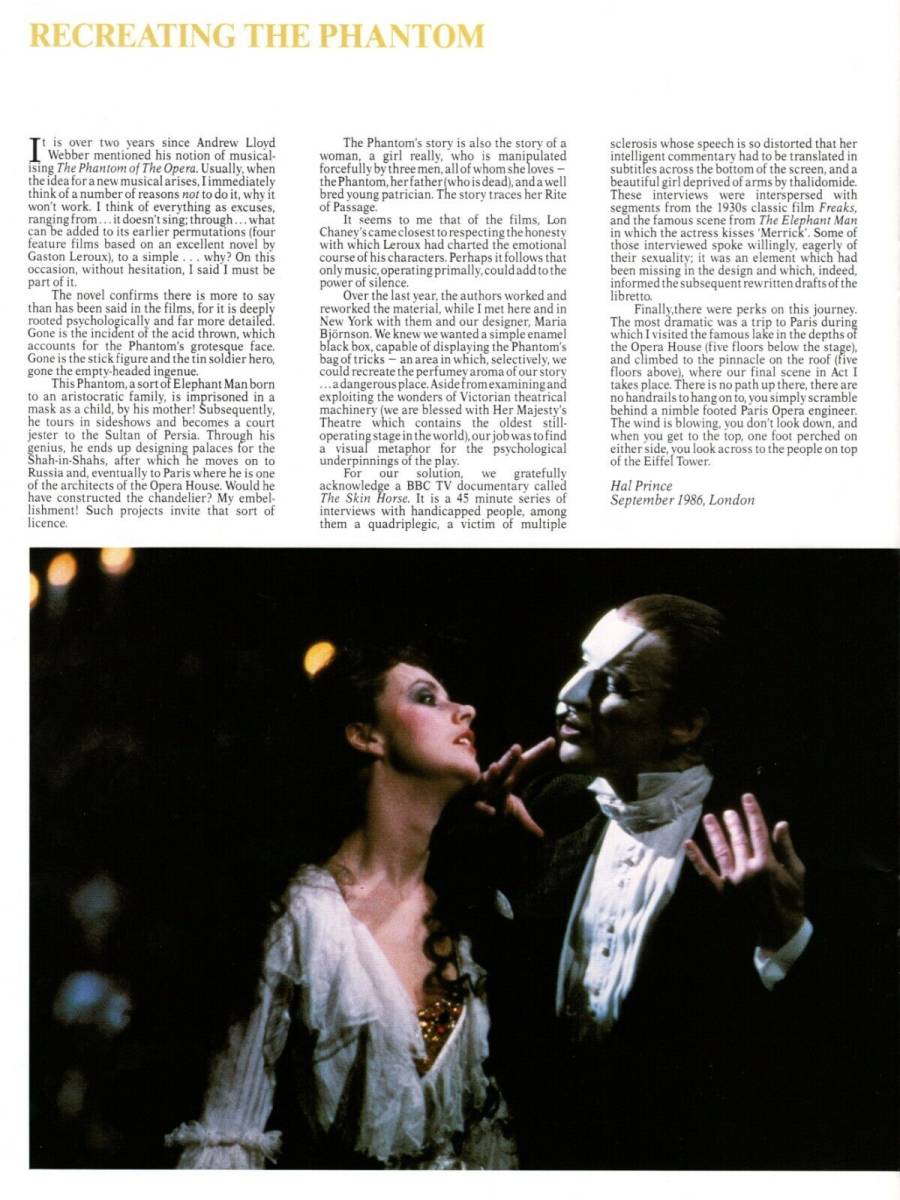 オペラ座の怪人　1988年　NYブロードウェイ　プログラム（パンフレット）サラブライトマン・M　クロフォード　使用品　汚れ_画像8