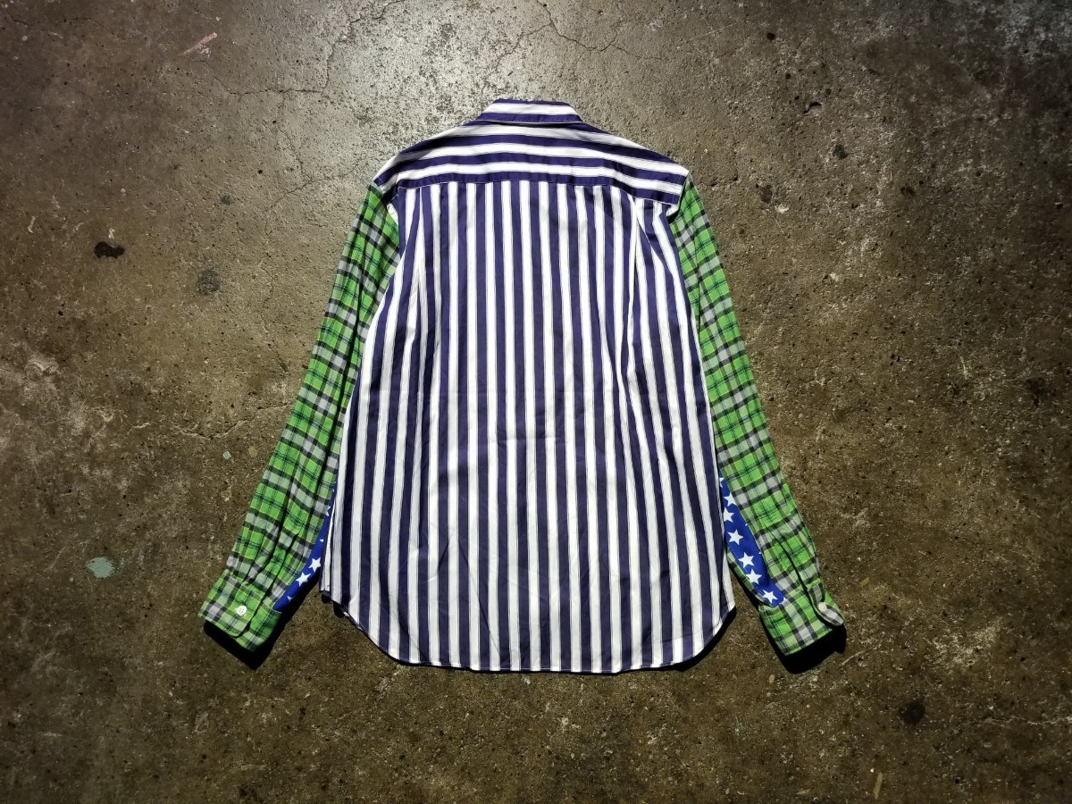 COMME des GARCONS HOMME PLUS 20AW sleeve switch stripe shirt 2020AW AD2020 Comme des Garcons Homme pryus