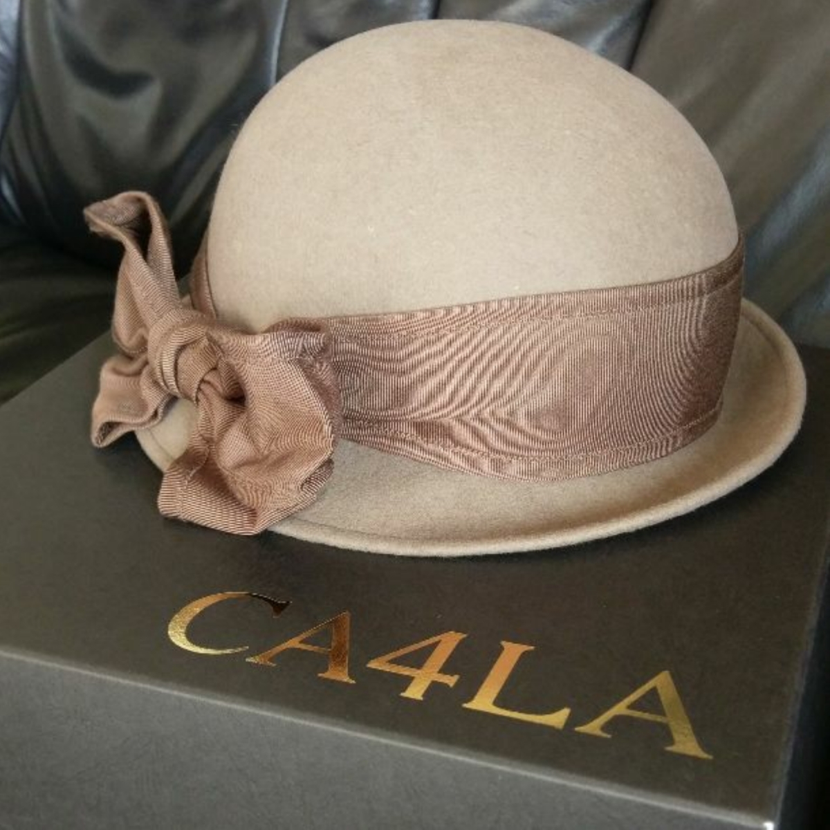【CA4LA Casila】絲帶帽尺寸58.5羊毛100 原文:【CA4LA　カシラ】リボン帽子　サイズ58.5前後　ウール100