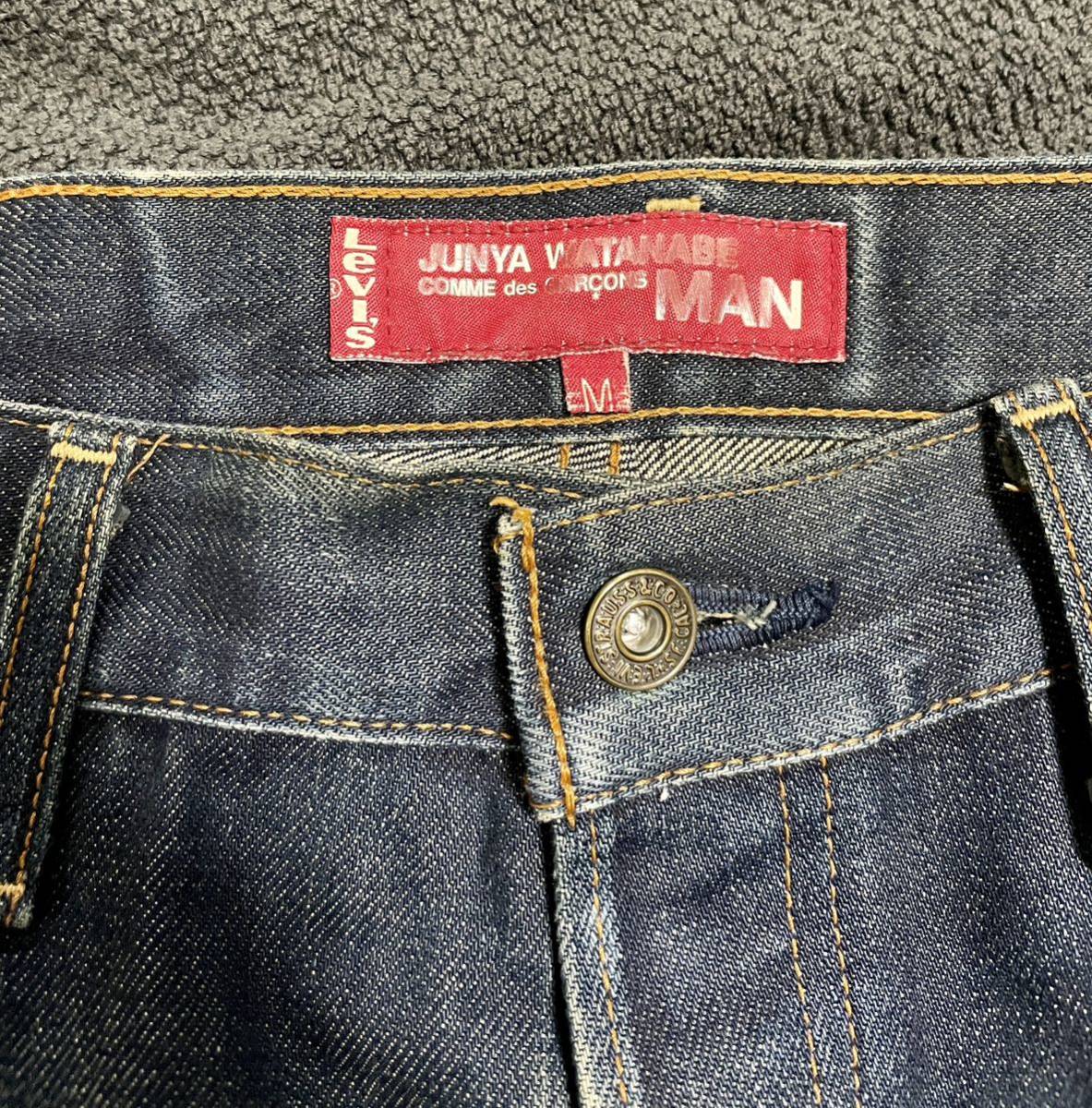 ジュンヤワタナベ×リーバイス M刺繍 デニム ジーンズ JW503 W31L33 M コムデギャルソン JUNYA WATANABE MAN  COMME des GARCONS × Levi's