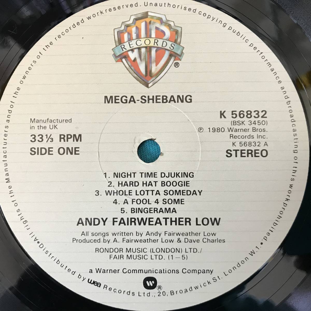 LP●Andy Fairweather Low / Mega-Shebang UKオリジナル盤K 56832_画像4