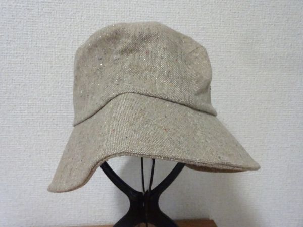 ：全日本帽子協会：レディース　灰色帽子　タグ付　バケットハット サイズ５６cm　スタイル帽子　キャップ　帽子_画像4