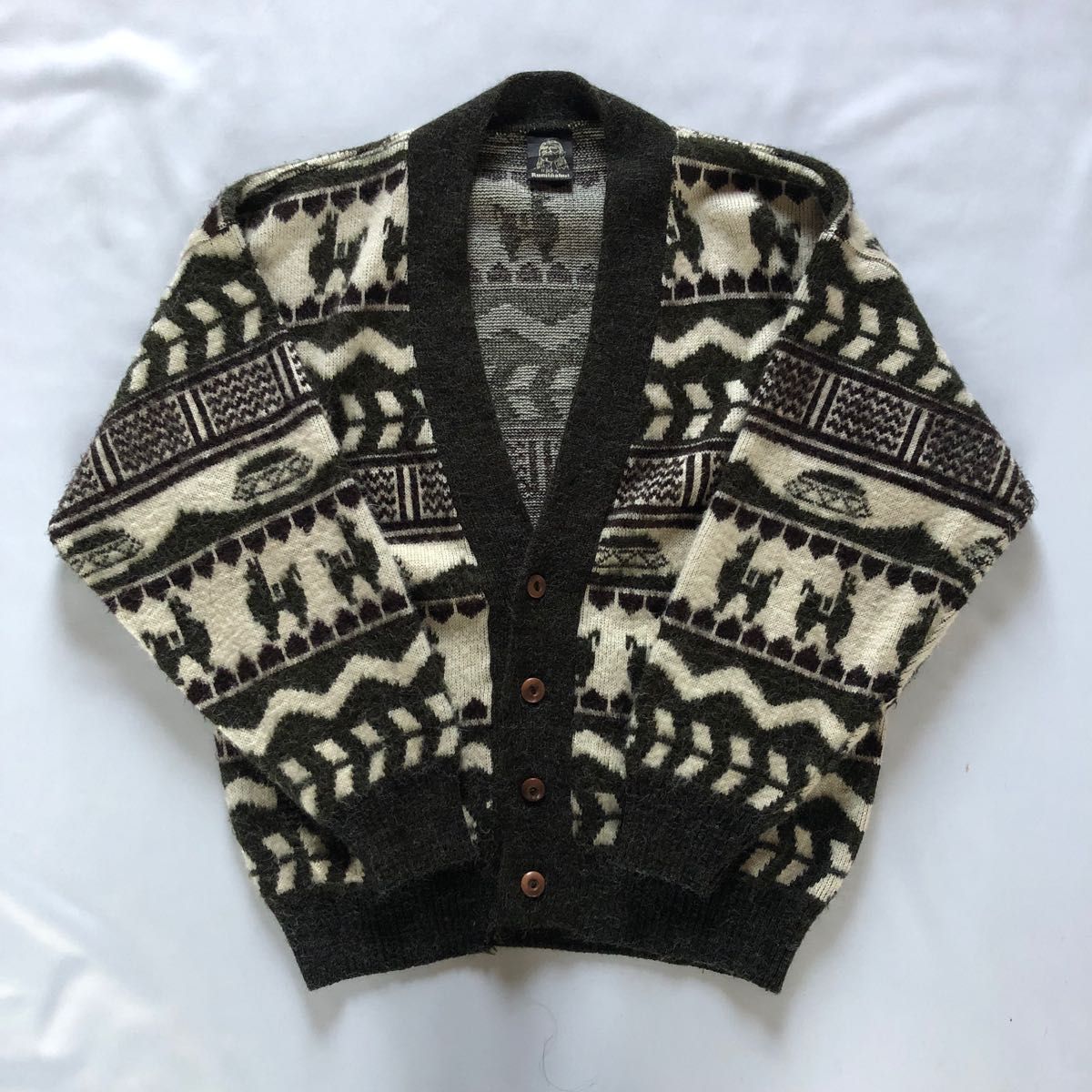 【90s vintage】カーディガン アンゴラ 肉厚 Ecuador製 古着