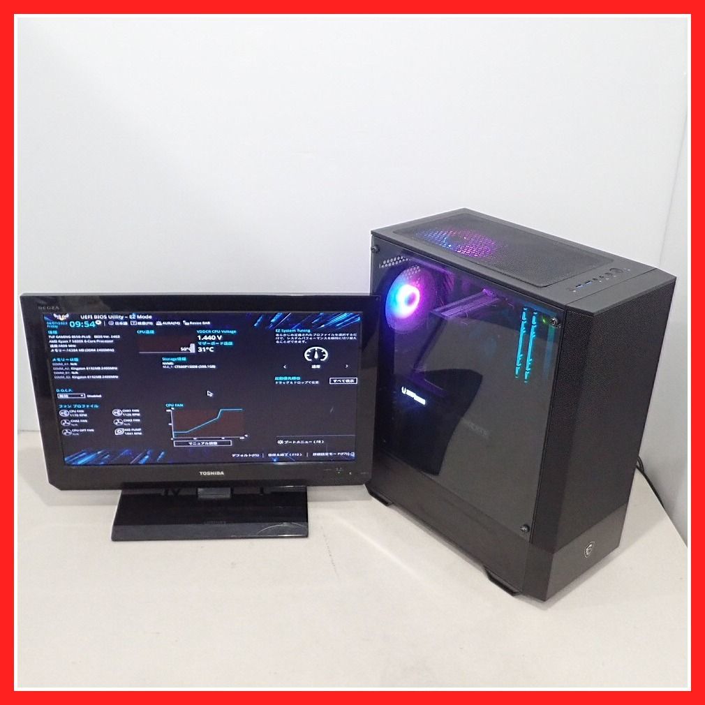 低価格 自作PC Ryzen 7 5800X 8-Core DDR4 3200 8GB×2 SSD500GB消去