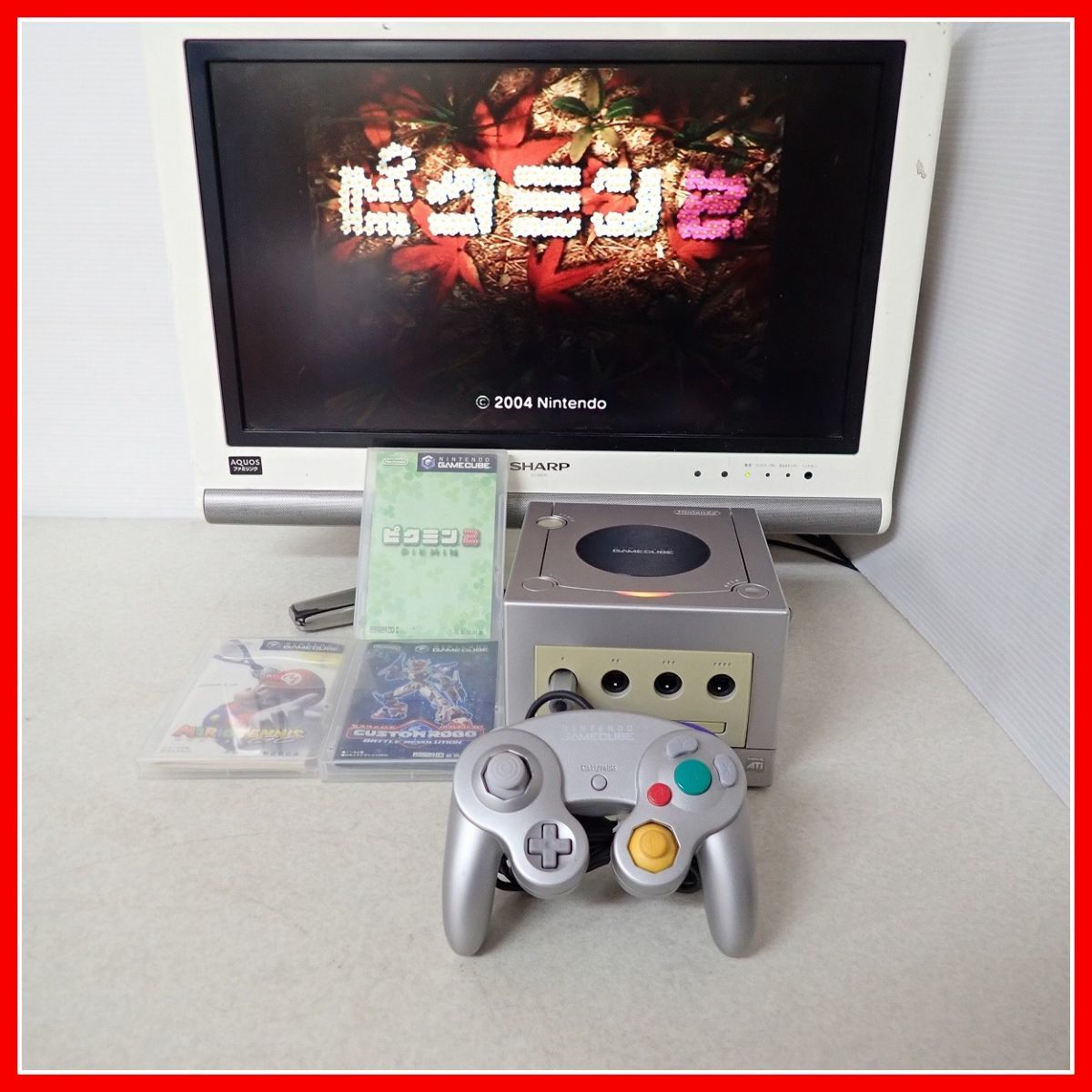 動作品 GC ゲームキューブ 本体 シルバー ピクミン2 等 ソフト3本