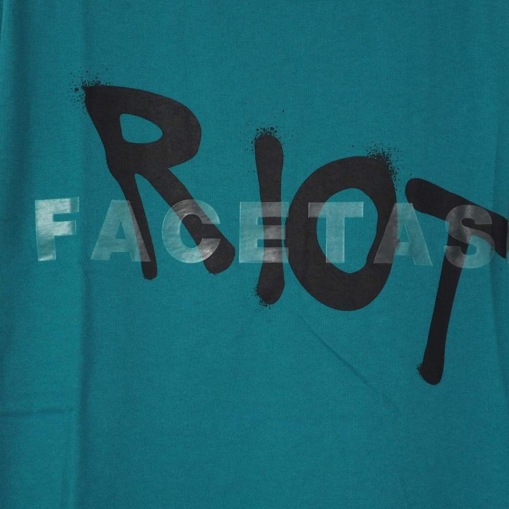 未使用品 ライオットファセッタズム RIOT FACETASM 20AW ロゴプリント Tシャツ カットソー 半袖 M 青 ターコイズ RF20AW-TEE-U01 メンズ_画像4