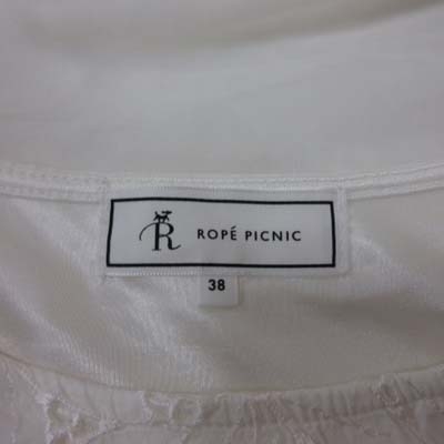 ロペピクニック ROPE Picnic ブラウス 半袖 切替 刺繍 レース 38 白 ホワイト /YI レディース_画像6