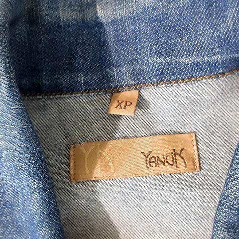  Yanuk YANUK Denim jacket denim jacket stretch USED processing small size blue XP #SM0 lady's 