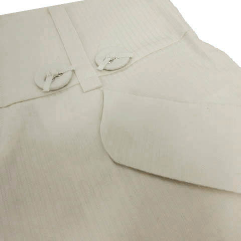 未使用品 ジルスチュアート JILL STUART パンツ ショートパンツ 裾ダブル シャドーストライプ 日本製 コットン混 ライトベージュ 0_画像4