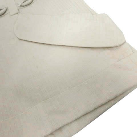 未使用品 ジルスチュアート JILL STUART パンツ ショートパンツ 裾ダブル シャドーストライプ 日本製 コットン混 ライトベージュ 0_画像5