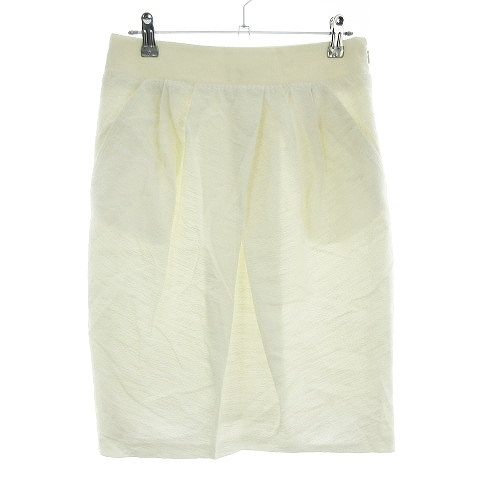  paul (pole) kaPAULE KA skirt tight knee height side fastener tuck thin cotton plain 36 white white bottoms /MO lady's 