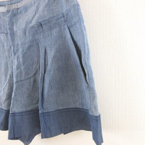 ジルスチュアート JILL STUART キュロット ショートパンツ タック 青 4 *A524 レディース_画像4