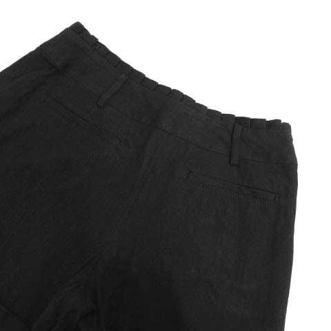トッカ TOCCA パンツ ショートパンツ フリル リネン混 日本製 ブラック 黒 0 レディース_画像6