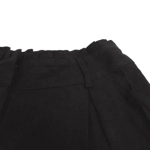 トッカ TOCCA パンツ ショートパンツ フリル リネン混 日本製 ブラック 黒 0 レディース_画像3