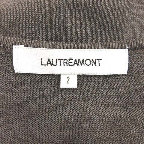 ロートレアモン LAUTREAMONT ニットカーディガン 七分袖 ラウンドネック 刺繍 2 グレー /CT レディースの画像5
