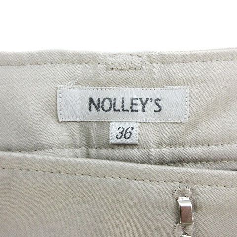 ノーリーズ Nolley's パンツ スラックス クロップド ジップフライ 薄手 コットン 無地 36 グレー ボトムス /MO レディース_画像7