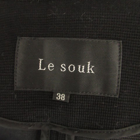 ルスーク Le souk テーラードジャケット シングル ミドル丈 38 黒 ブラック /HO32 レディース_画像4