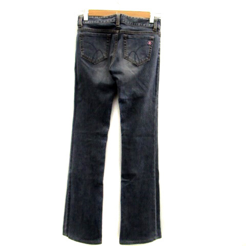  Queens Court QUEENS COURT Denim pants jeans flare pants long height 24 navy blue navy /HO15 lady's 