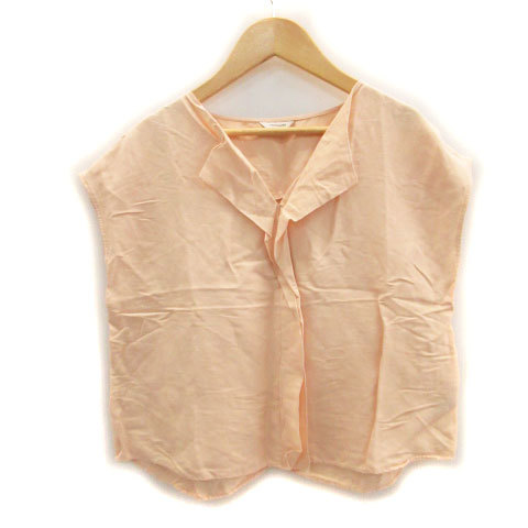 La Totalite La TOTALITE блуза cut and sewn безрукавка разрез шея одноцветный linen бежевый /MS47 женский 