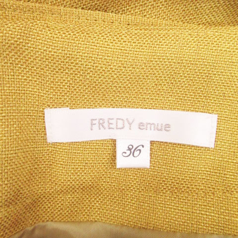 フレディ エミュ fredy emue フレアスカート ひざ丈 リボンベルト付き 36 黄色 イエロー /HO17 レディース_画像5