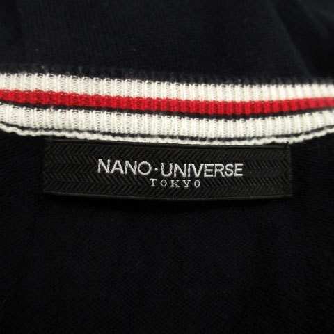 ナノユニバース nano universe ニット カットソー 長袖 ラウンドネック 無地 XL ネイビー 紺 /MS22 メンズ_画像4