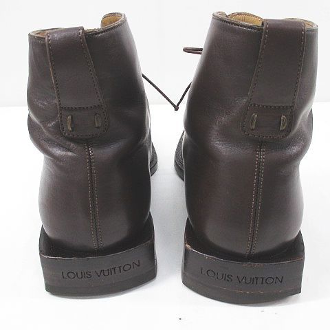 ルイヴィトン LOUIS VUITTON レースアップショートブーツ スクエアトゥ ...