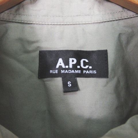  A.P.C. A.P.C. military shirt short sleeves cotton badge thin S light khaki af1278 lady's 