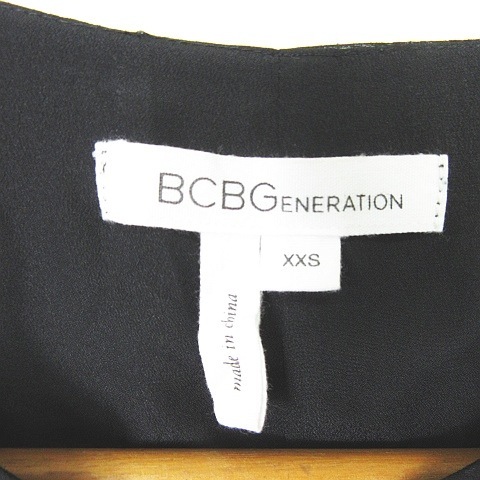 BCBG ENERATION ビーシービージェネレーション ワンピース 膝上 シフォン フリル ドット XXS ブラック 小さいサイズ af1276 レディース_画像6