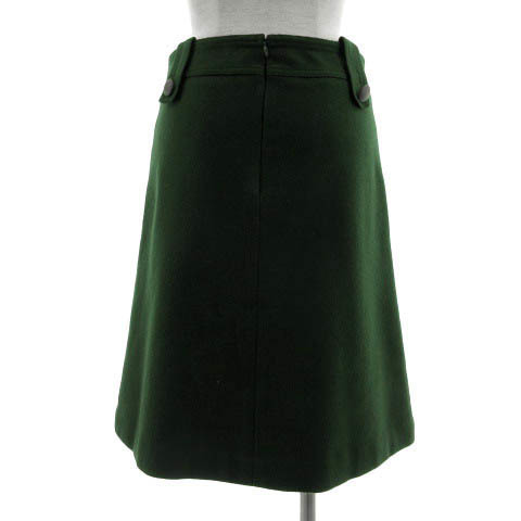 ルカ LUCA スカート 台形 ひざ丈 日本製 ウール混 グリーン 緑 36 レディース_画像6