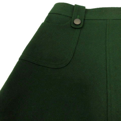 ルカ LUCA スカート 台形 ひざ丈 日本製 ウール混 グリーン 緑 36 レディース_画像3