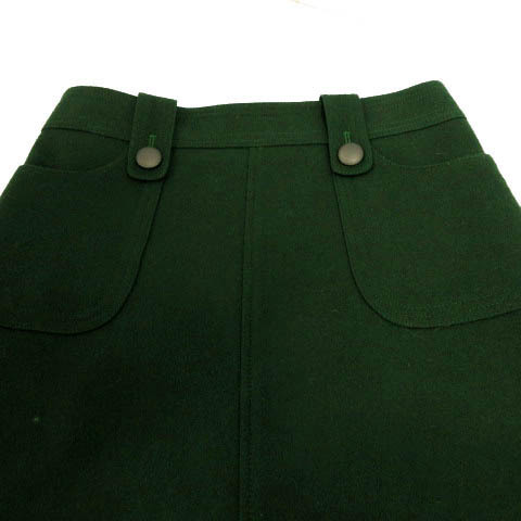 ルカ LUCA スカート 台形 ひざ丈 日本製 ウール混 グリーン 緑 36 レディース_画像2