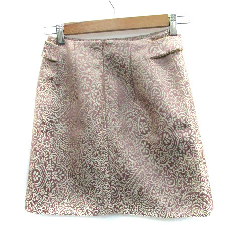  Lilly Brown Lily Brown trapezoid skirt mini height total pattern 0 pink beige ivory /SM19 lady's 