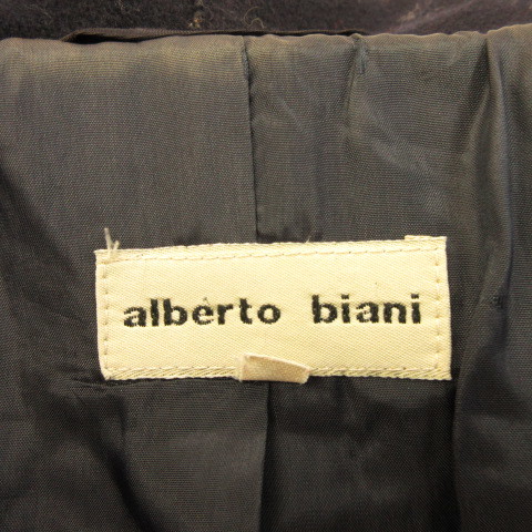 アルベルトビアーニ ALBERTO BIANI フーデットロングコート 長袖 紺 42 *A666 レディース_画像3