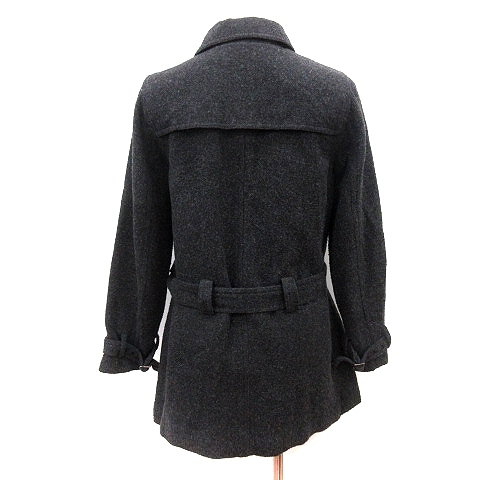  Kei Be efKBF Urban Research turn-down collar coat long cotton inside total lining wool waist Mark F charcoal gray *RY lady's 